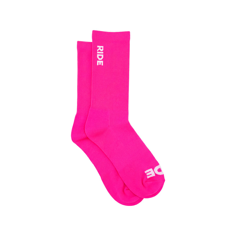 RIDE Team Cycling Socks - Neon Pink